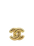 CHANEL Pre-Owned 1950-1970 Gold Plated CC Quilted Brooch costume brooch
