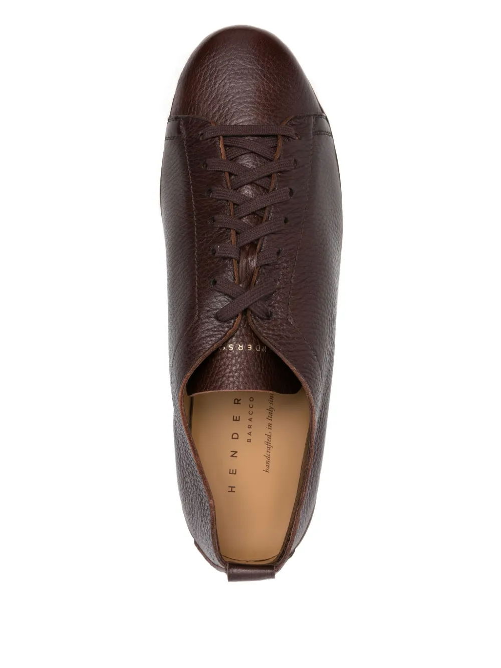 Henderson Baracco leather lace-up sneakers Brown