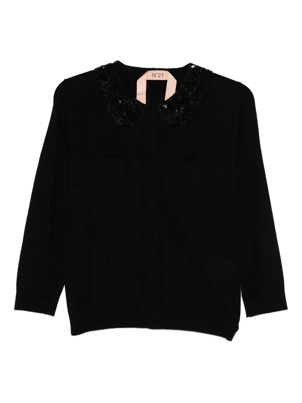 Nº21 sequin-embellished cardigan | Black | Image 1