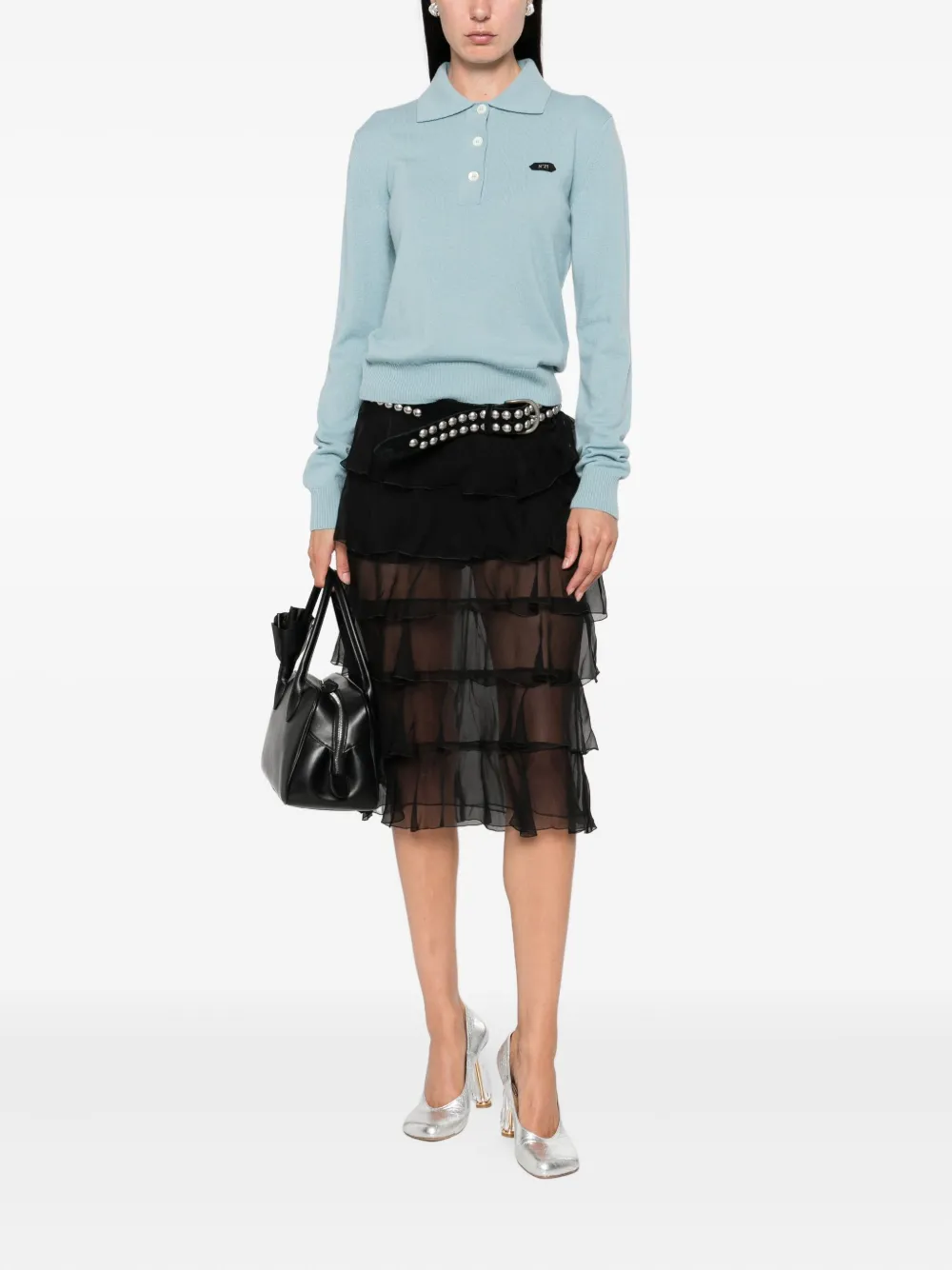 Nº21 Polotop met knoopsluiting - Blauw
