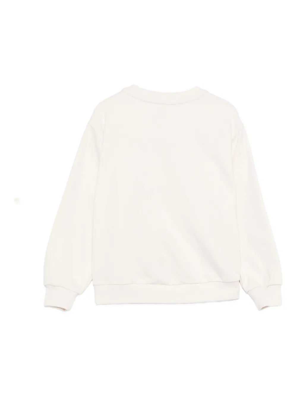 Elisabetta Franchi La Mia Bambina embroidered-logo cotton sweatshirt Beige