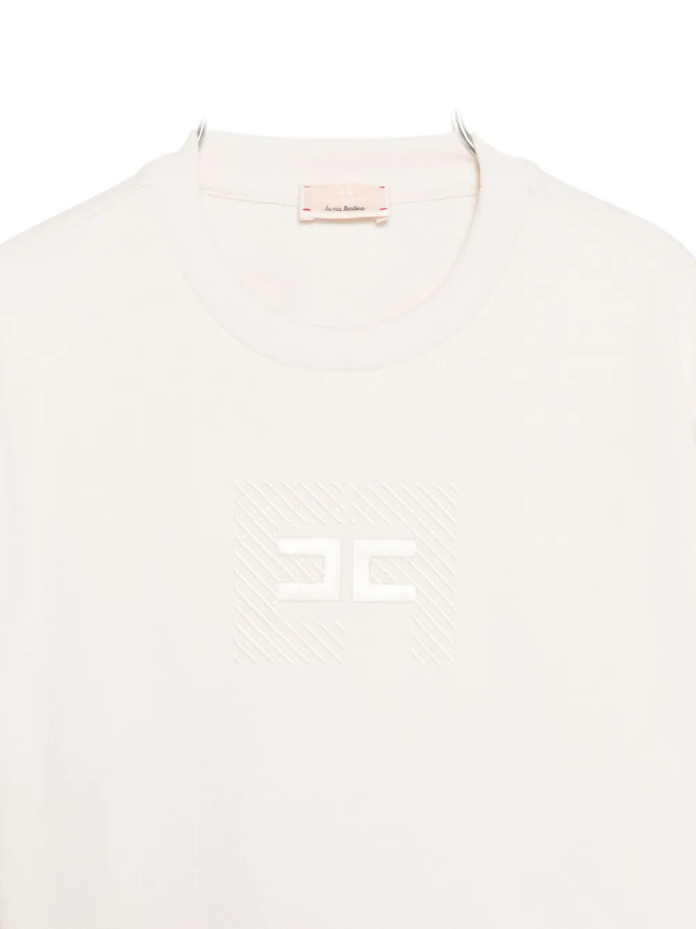 Elisabetta Franchi La Mia Bambina embroidered-logo cotton sweatshirt Beige