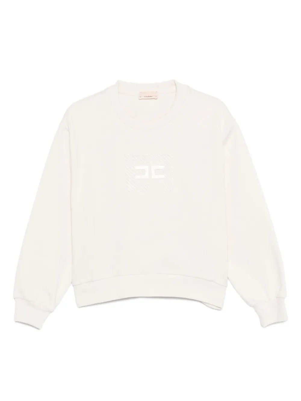 Elisabetta Franchi La Mia Bambina Katoenen sweater met geborduurd logo Beige