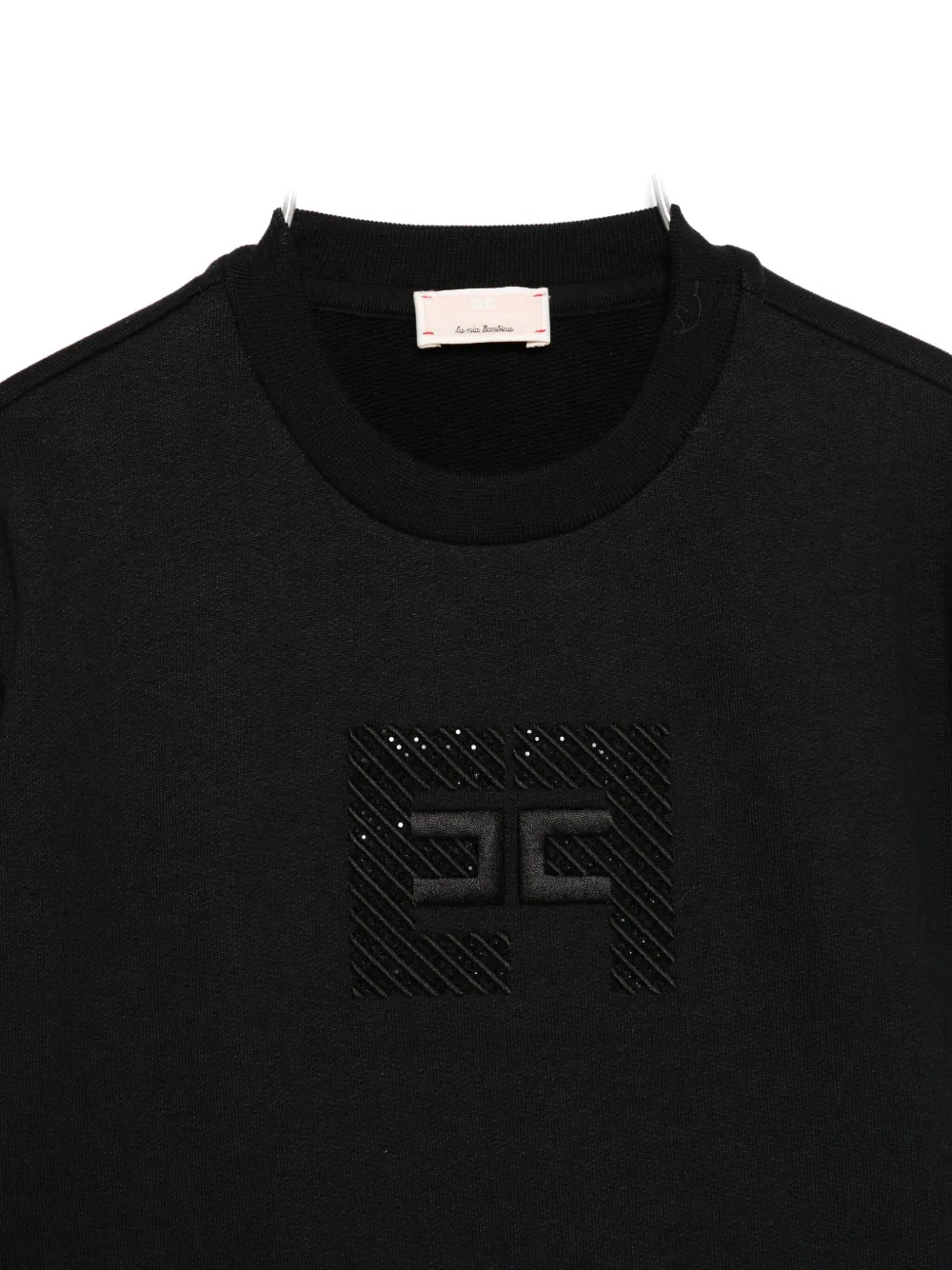 Elisabetta Franchi La Mia Bambina crew-neck cotton sweatshirt Zwart