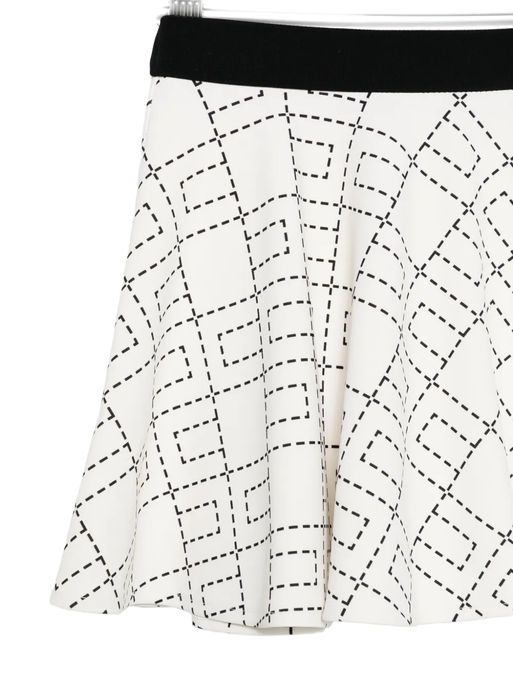 Elisabetta Franchi La Mia Bambina Flared rok met monogramprint Wit