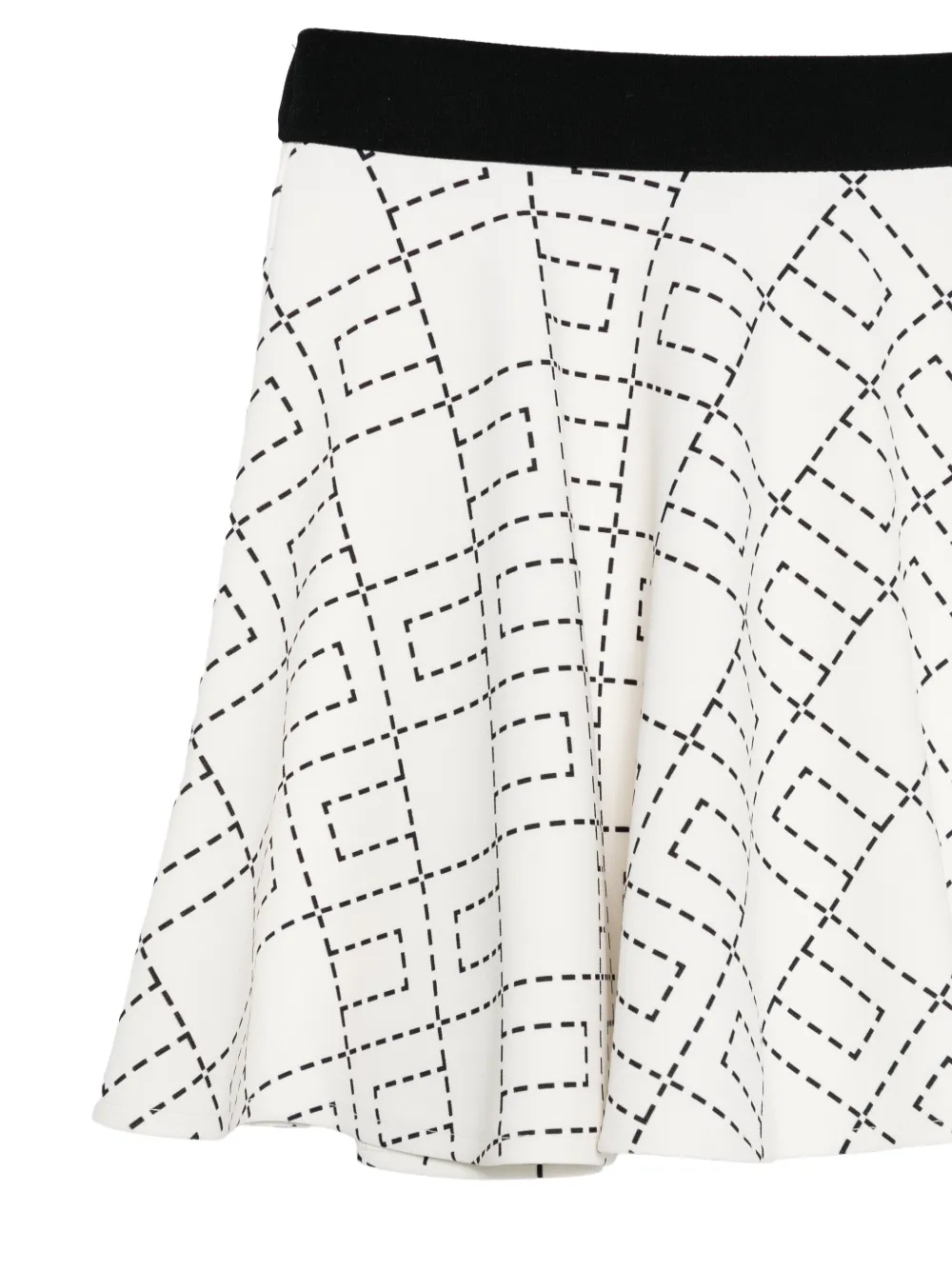 Monogram-Print Flared Skirt