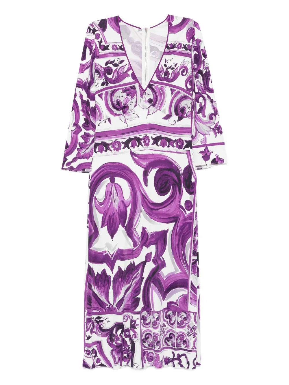 Dolce & Gabbana Maiolica-print Dress In Purple