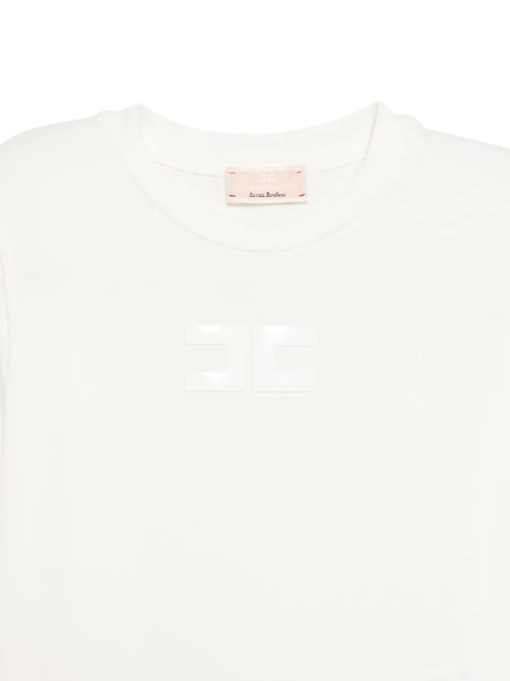 Elisabetta Franchi La Mia Bambina logo-plaque long-sleeve sweater Beige