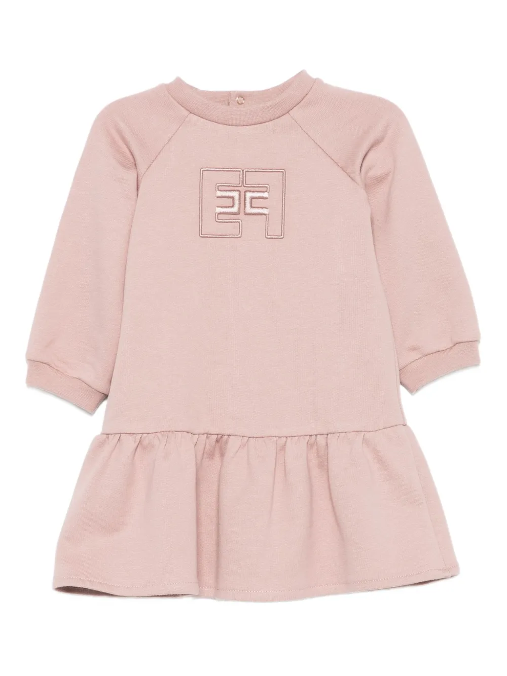 Elisabetta Franchi La Mia Bambina Jurk met geborduurd logo Roze