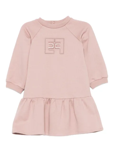 Elisabetta Franchi La Mia Bambina logo-embroidered flared dress