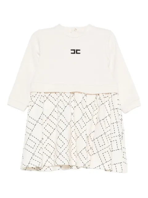Elisabetta Franchi La Mia Bambina embroidered geometric print dress