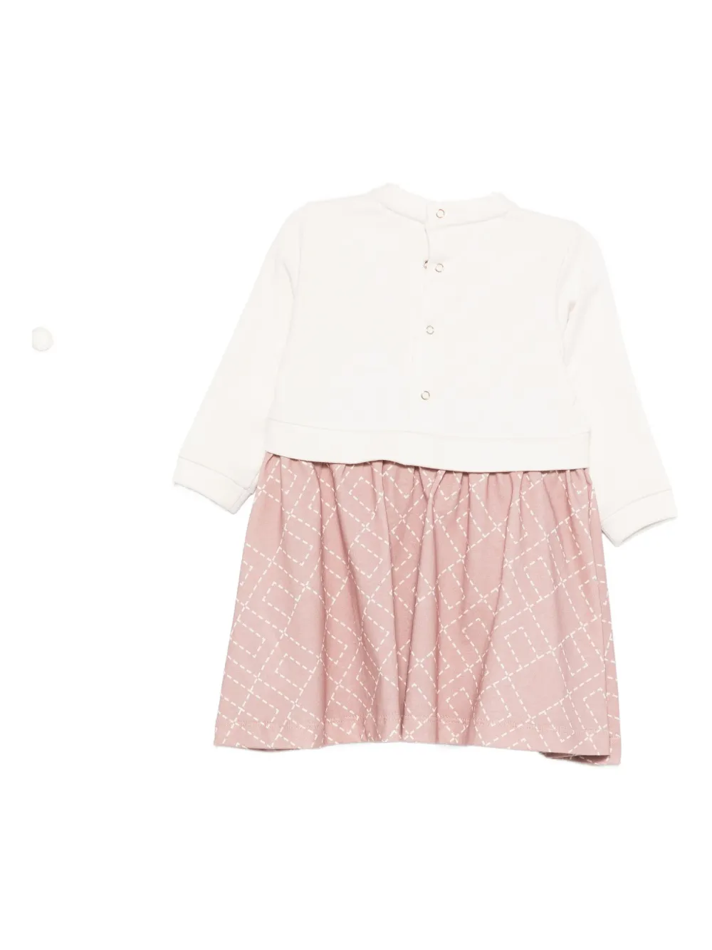 Elisabetta Franchi La Mia Bambina Embroidered-diamond Pattern Dress In Pink