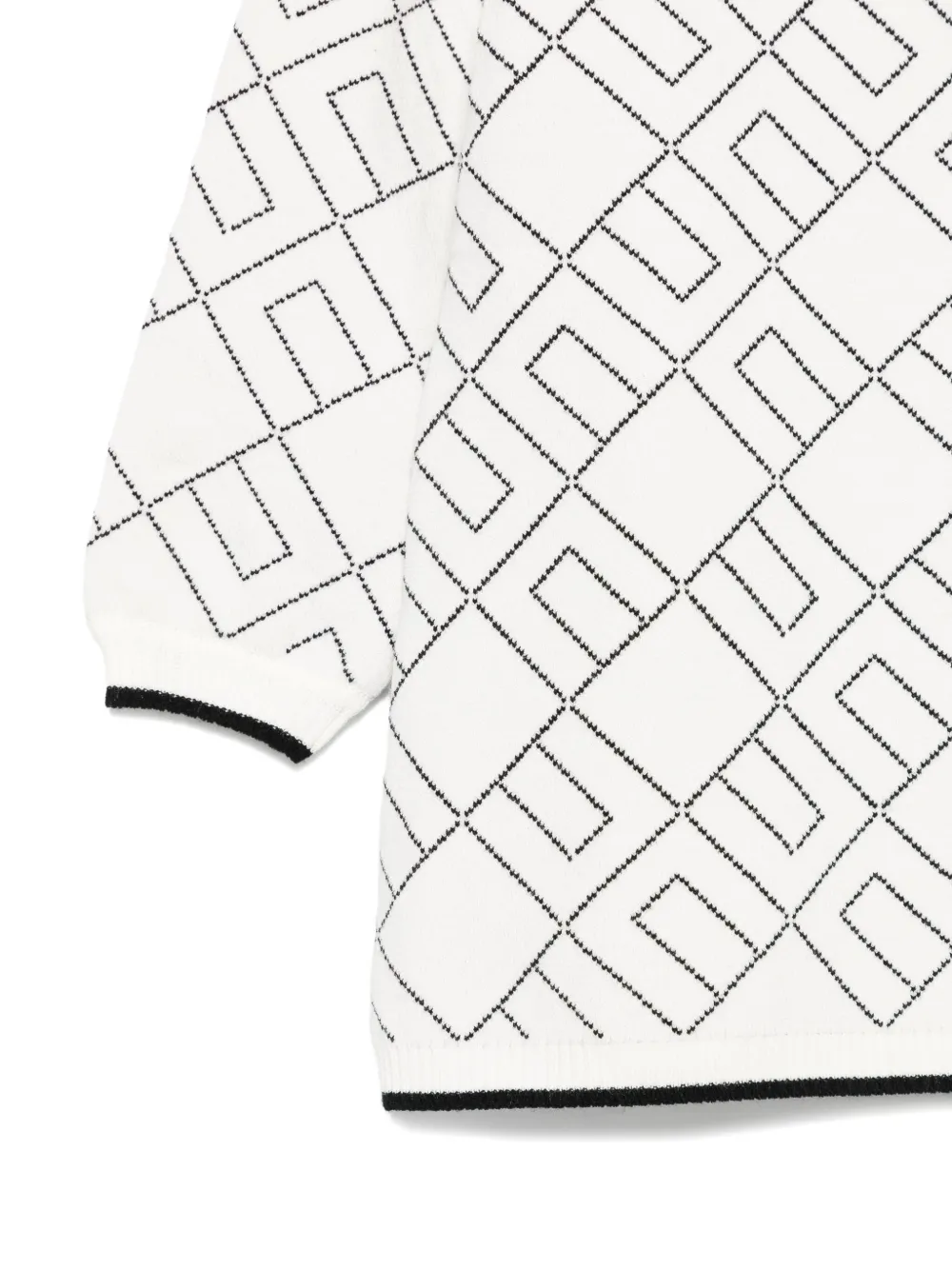 Elisabetta Franchi La Mia Bambina Geometric-pattern Dress In White