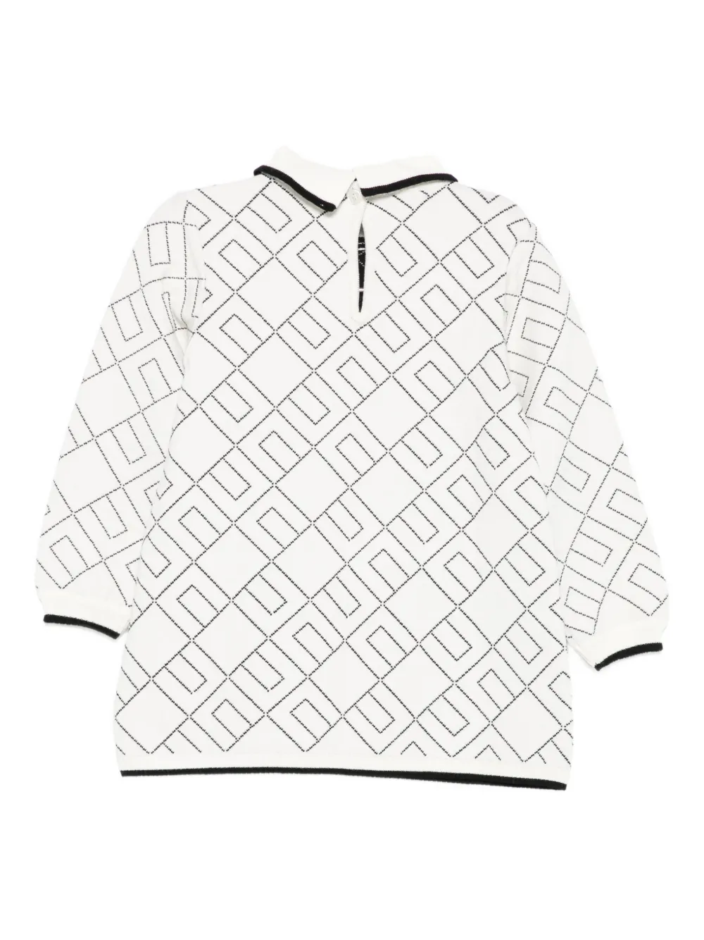 Elisabetta Franchi La Mia Bambina Geometric-pattern Dress In White