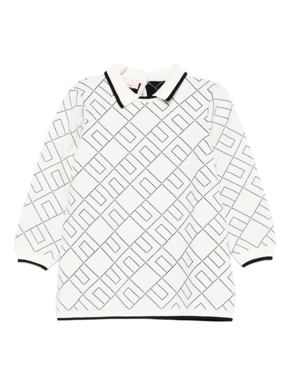 Elisabetta Franchi La Mia Bambina Babies' Geometric-pattern Dress In White