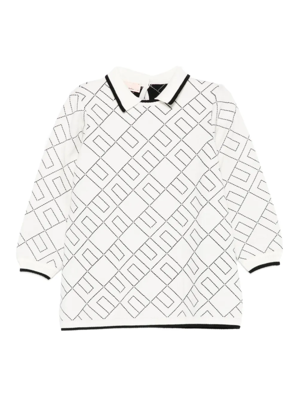 Elisabetta Franchi La Mia Bambina geometric-pattern dress Wit