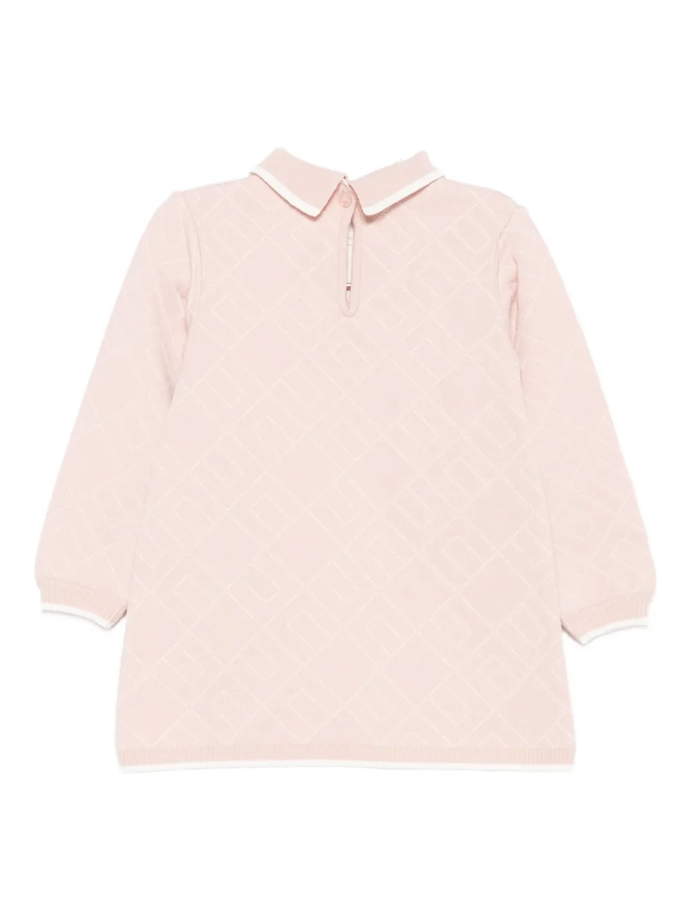 Elisabetta Franchi La Mia Bambina geometric-pattern collared dress Roze