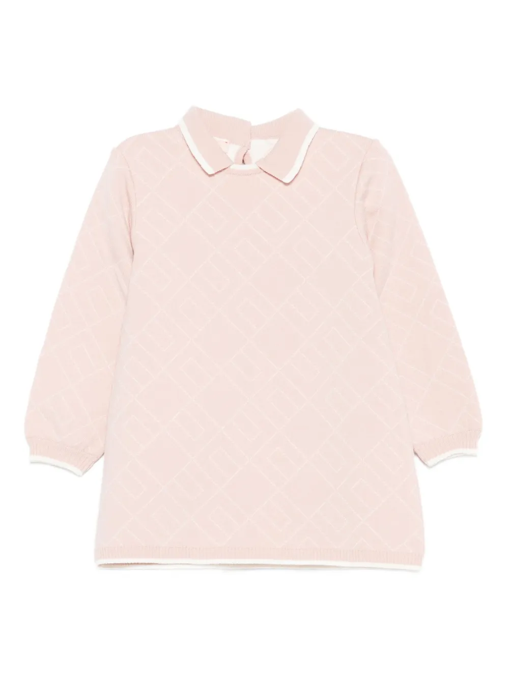 Elisabetta Franchi La Mia Bambina Jurk met geometrische print en kraag Roze