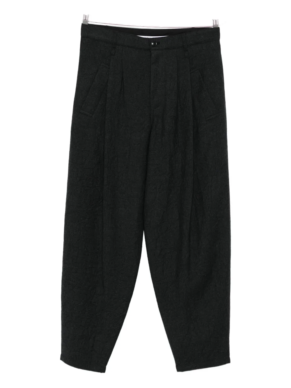 Giorgio Armani Straight Trousers With Front Pleats And Belt Loops In Gray