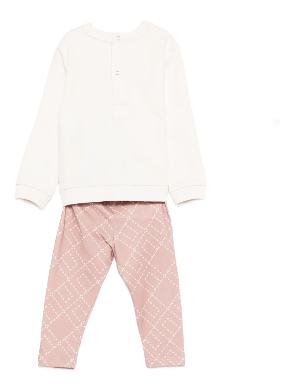 Elisabetta Franchi La Mia Bambina Printed-logo Patterned Set In Pink