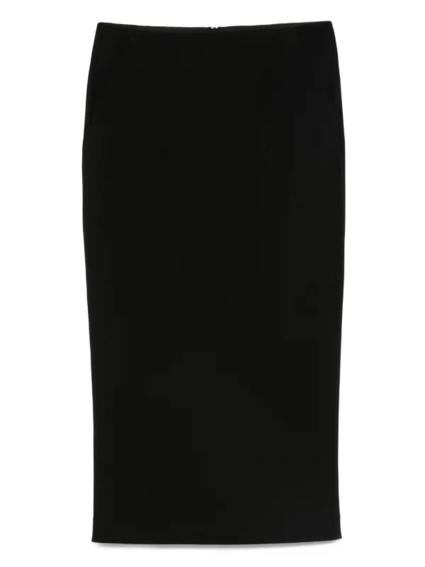 Giorgio Armani Wool-blend Straight Skirt in Black