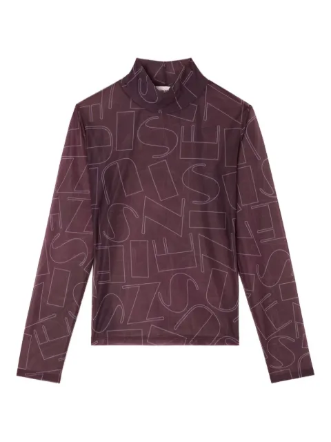 Sunnei high-neck print long-sleeve top