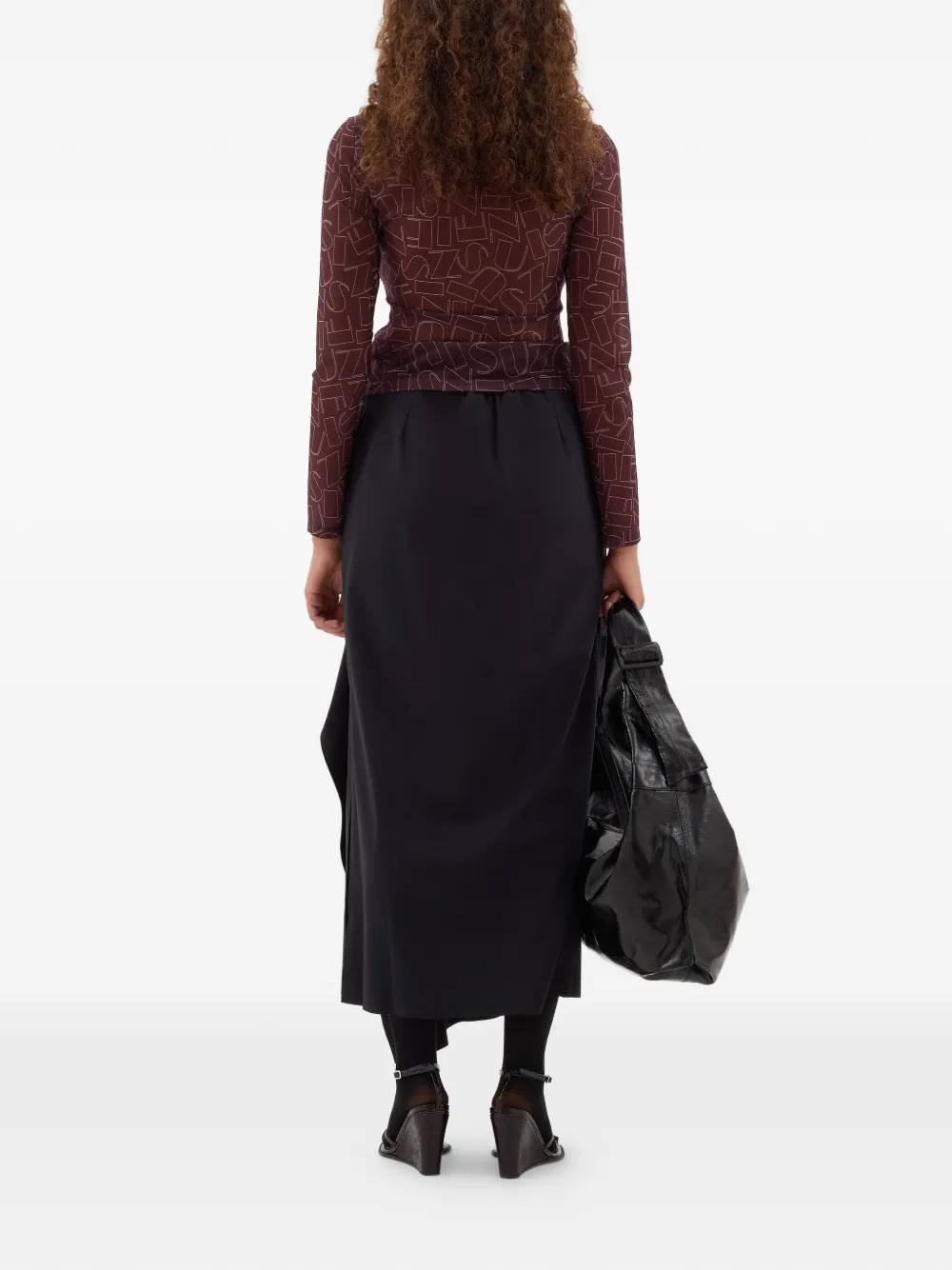  Sunnei High-neck Print Long-sleeve Top - Purple 