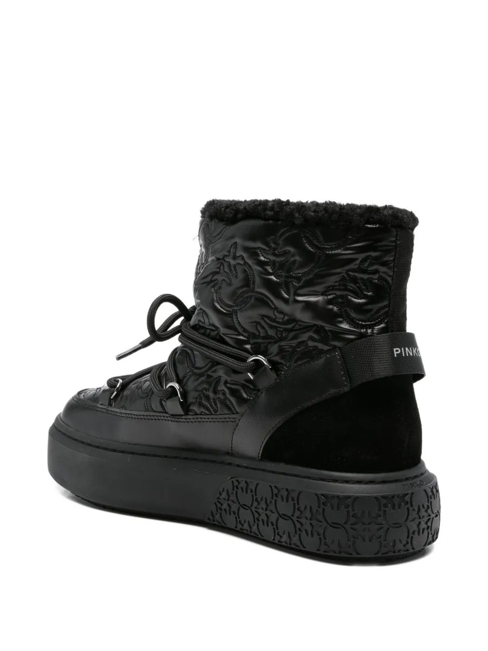 PINKO 40mm quilted platform boots Black