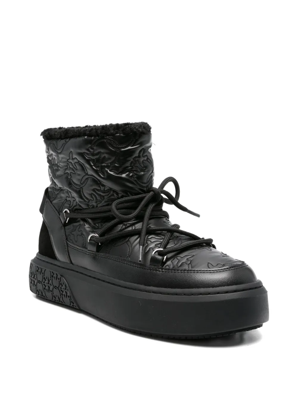 PINKO 40mm quilted platform boots Black