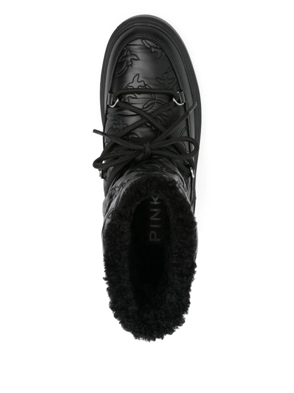 PINKO 40mm quilted platform boots Black