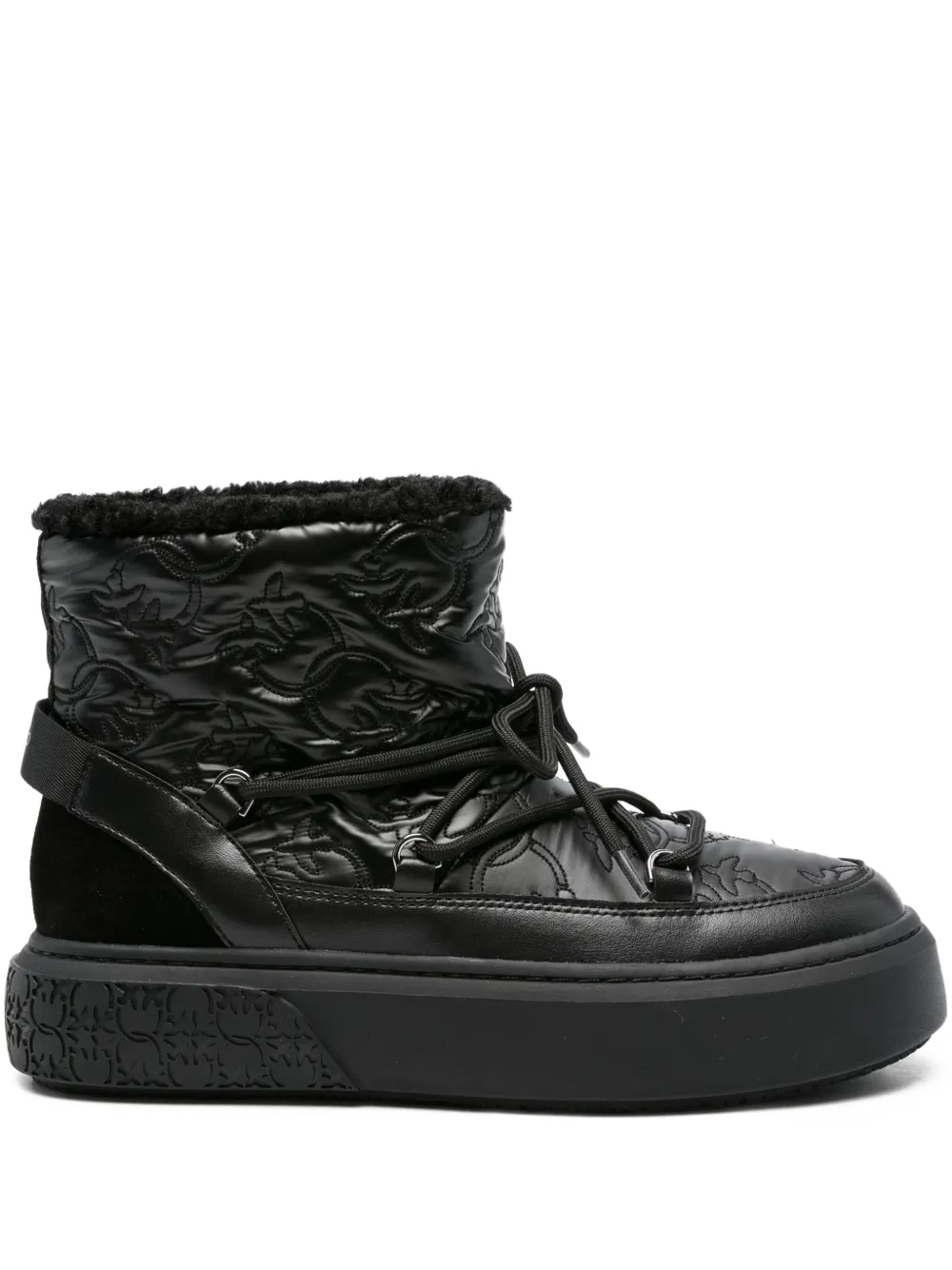 PINKO 40mm quilted platform boots Black