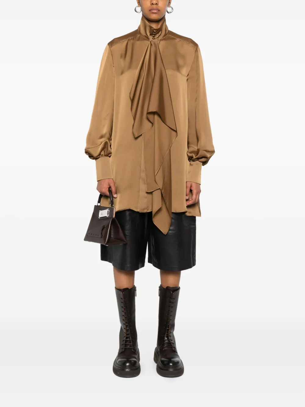 sacai high-neck ruffled shirt | Shirts | Image 2