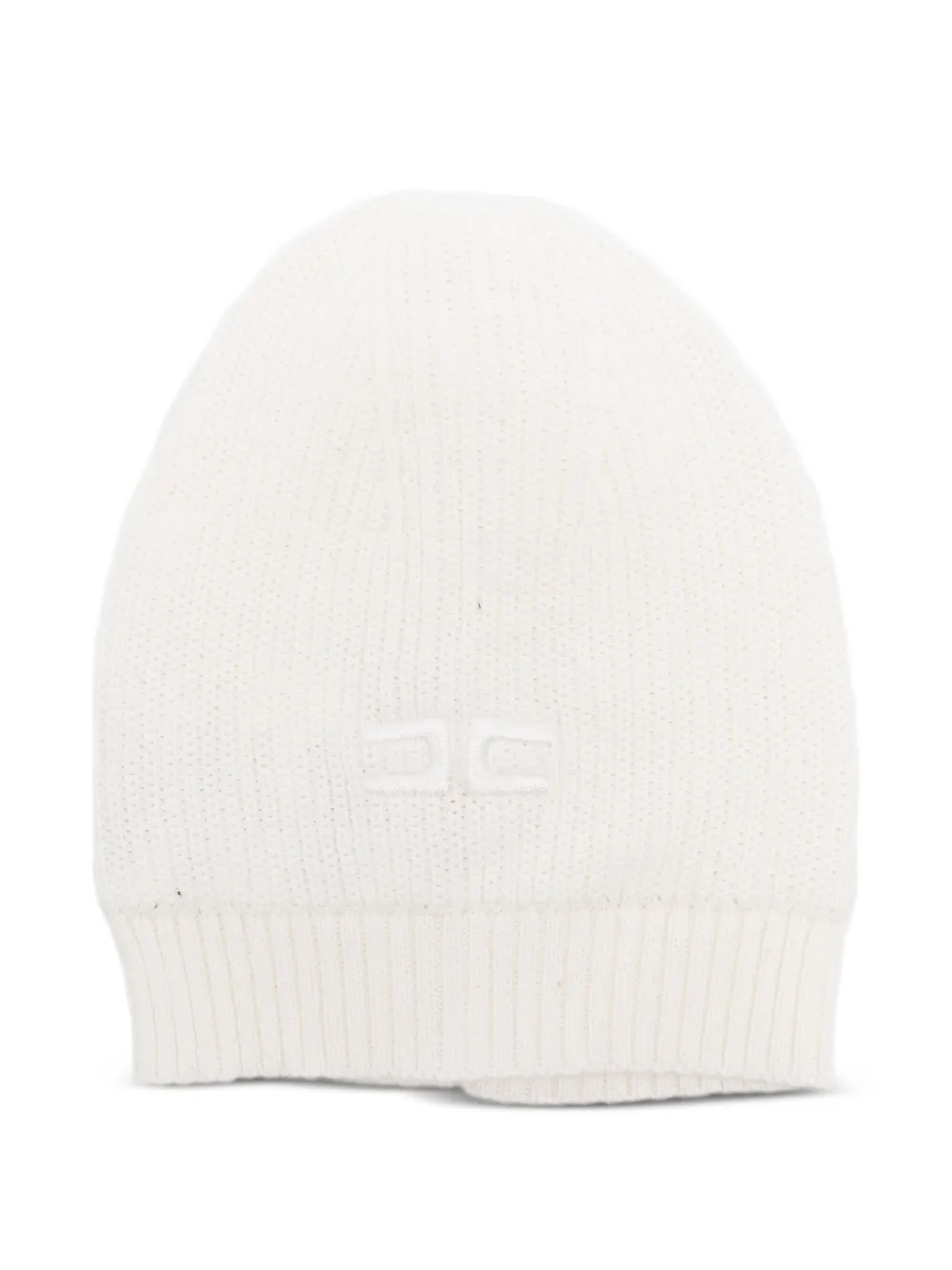 Elisabetta Franchi La Mia Bambina Babies' Logo-embroidered Beanie In White