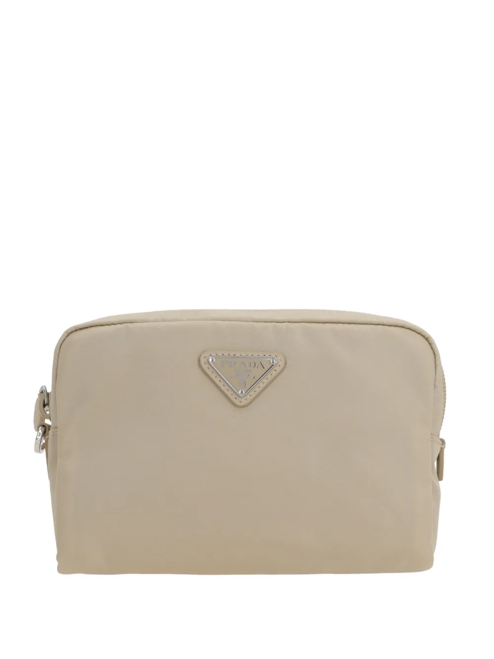 Prada Re-Nylon triangle-logo make up bag Beige