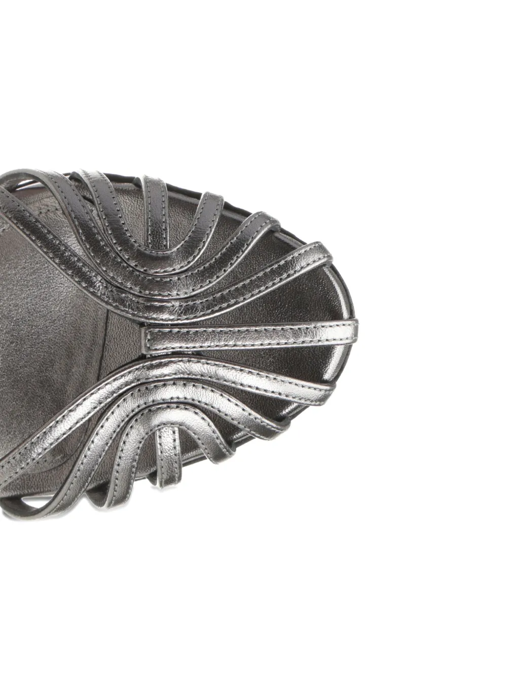 Alevì 75mm Ally Ankle-strap Leather Sandals In Silver