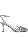 Alevì 75mm Ally ankle-strap leather sandals - Silver