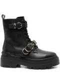 PINKO leather combat boots - Black