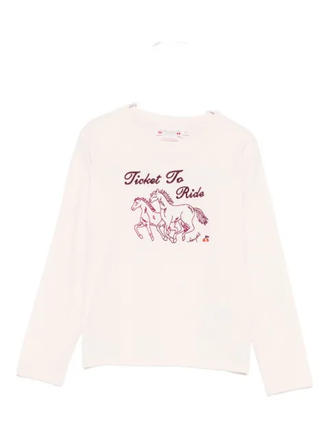 Bonpoint horse-embroidered long-sleeved T-shirt