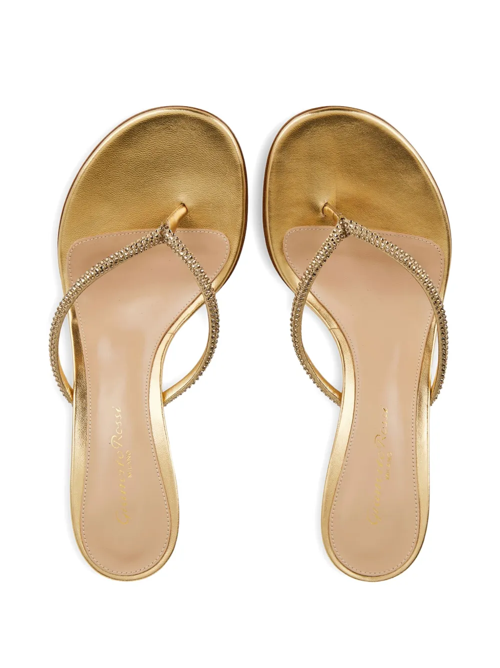 Gianvito Rossi crystal-embellished thong sandals Goud
