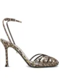 Alevì 95mm Ally leopard-print sandals - Brown