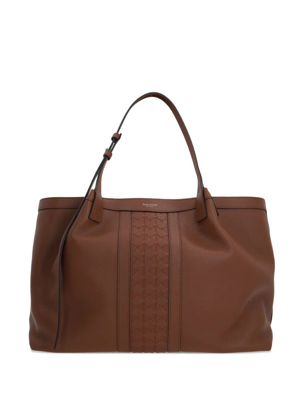Serapian Diamond-panel Tote Bag In Brown