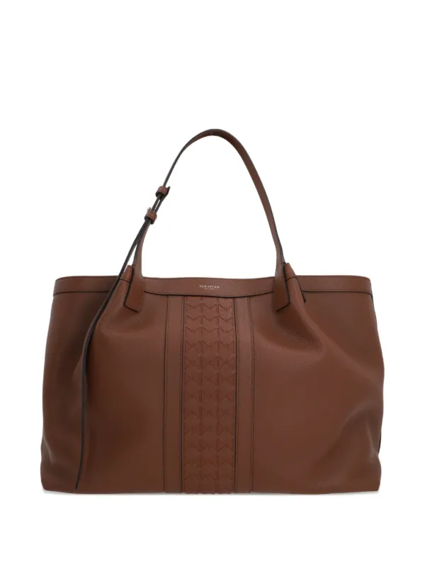 Serapian Diamond-panel Tote Bag in Brown