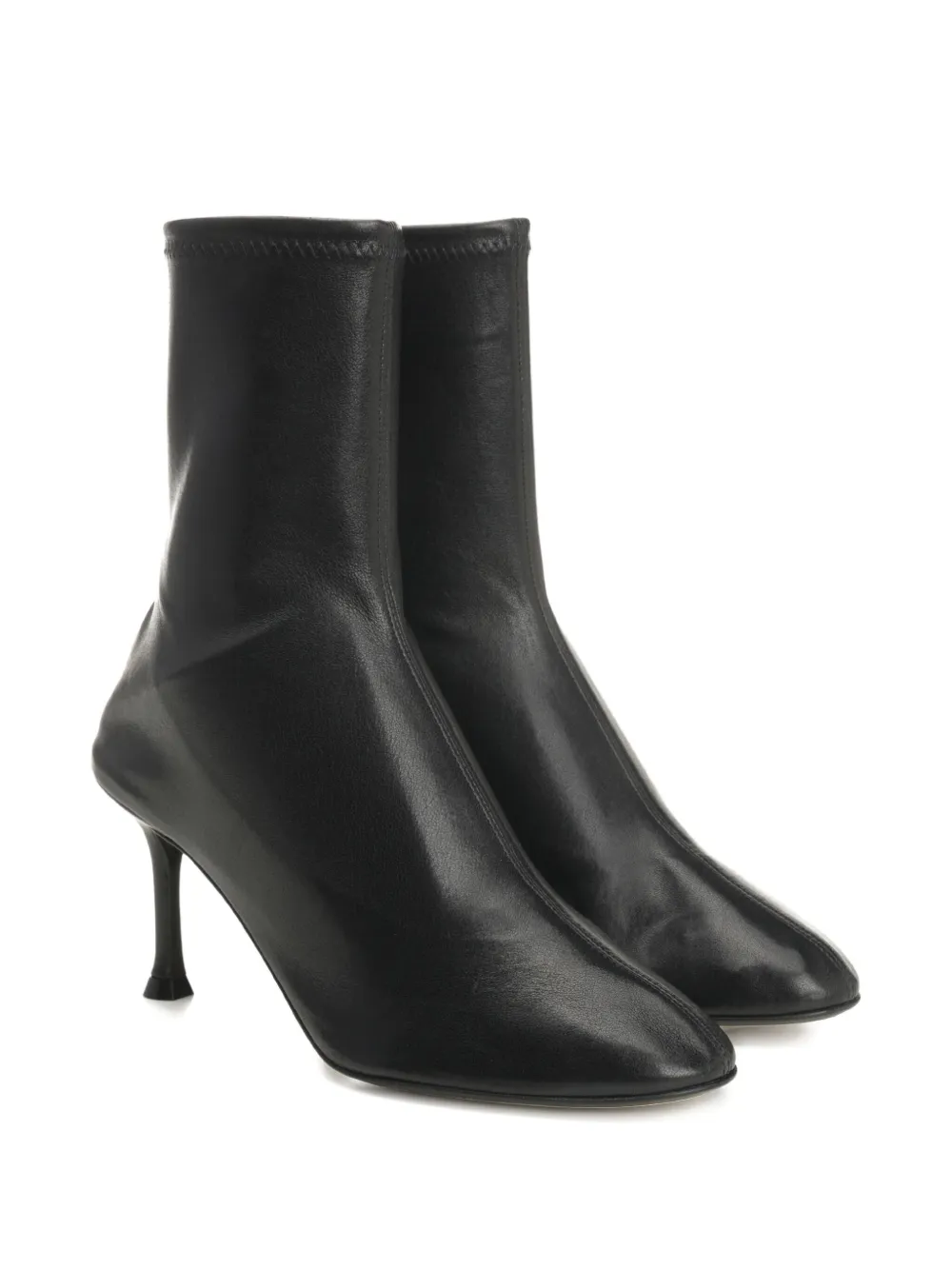 Alevì 79mm sock-fit leather ankle boots BLACK