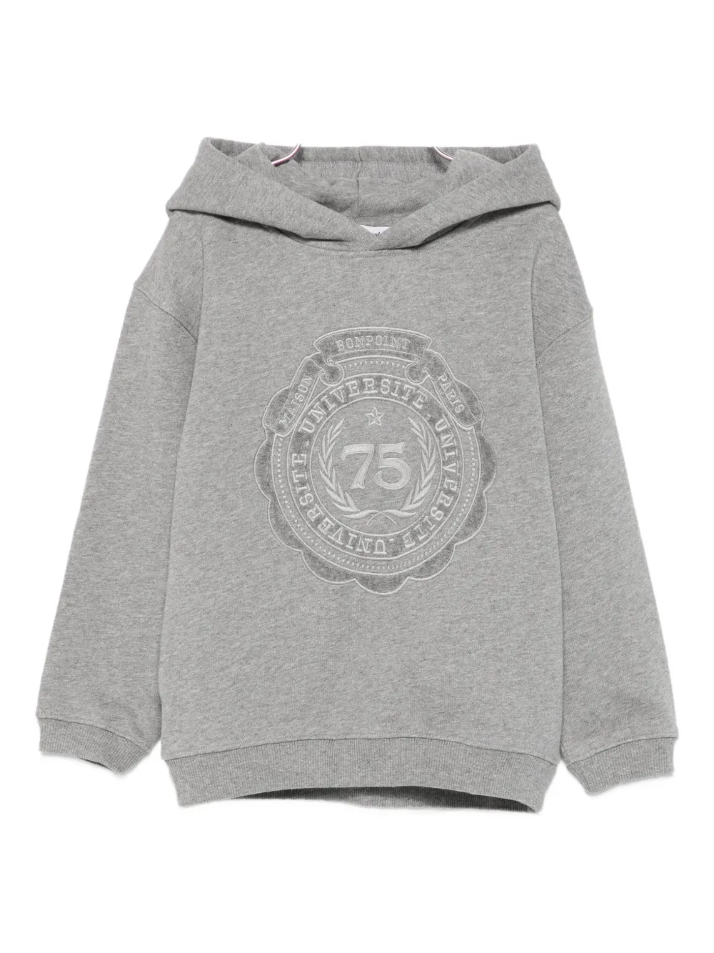 Bonpoint logo-embellished hoodie Grijs