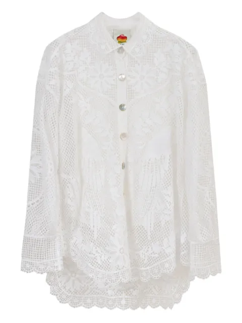 FARM Rio guipure lace shirt