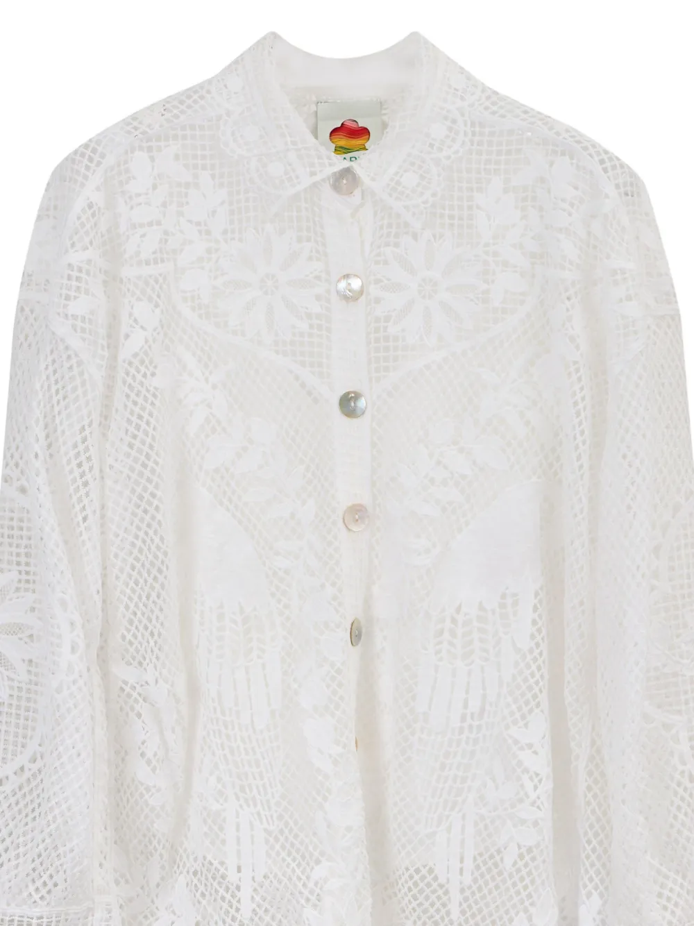 FARM Rio guipure lace shirt Wit