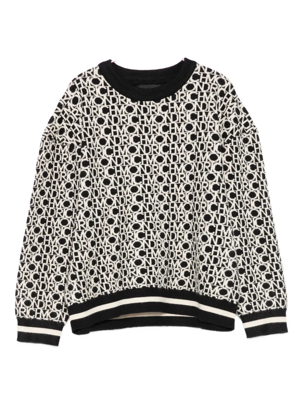 John Richmond Junior logo-pattern sweater Zwart
