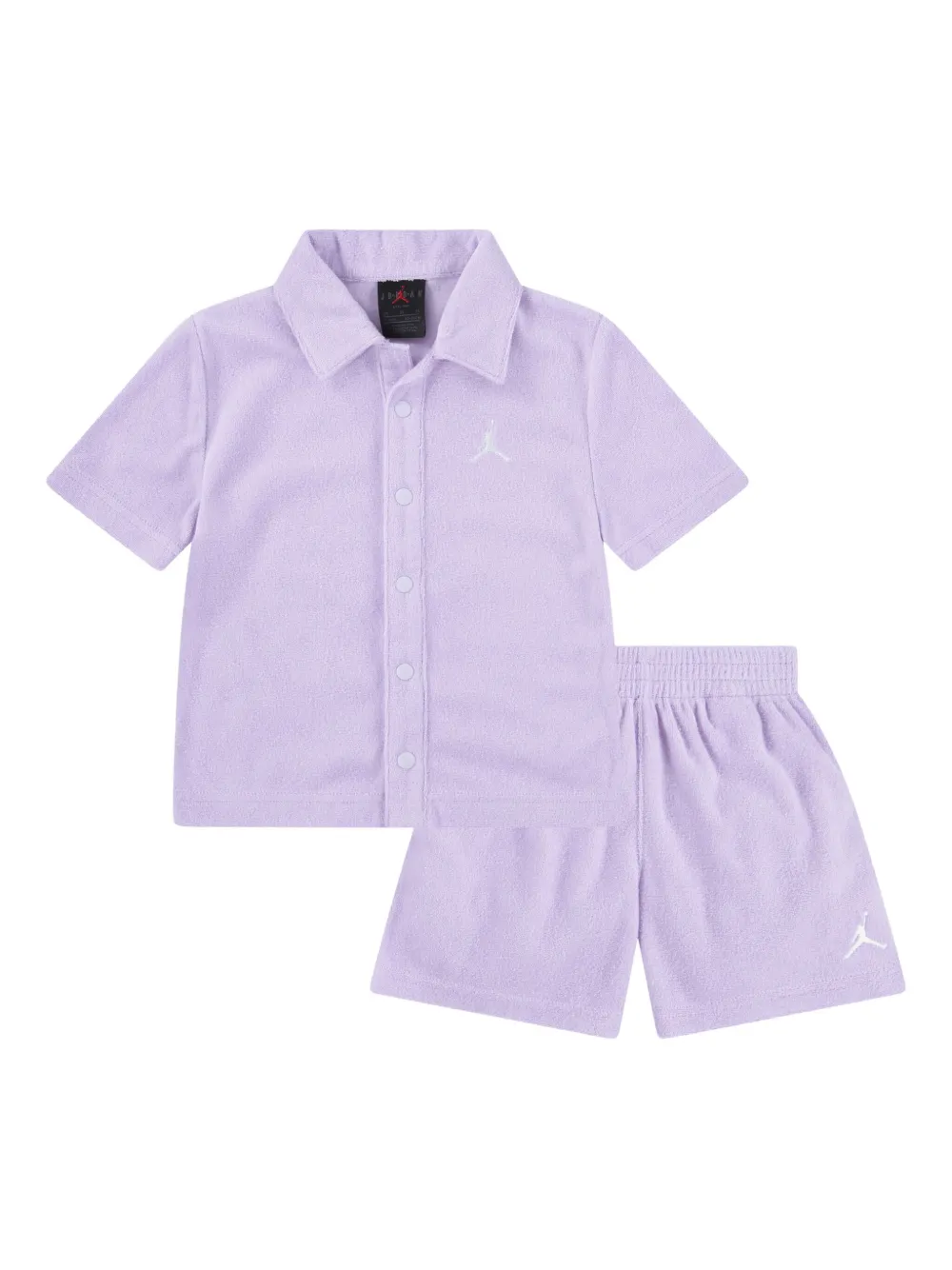 Jordan Kids Badstof shorts set met geborduurd logo Paars