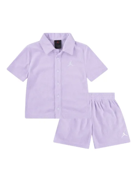 Jordan Kids embroidered-logo terry-cloth shorts set