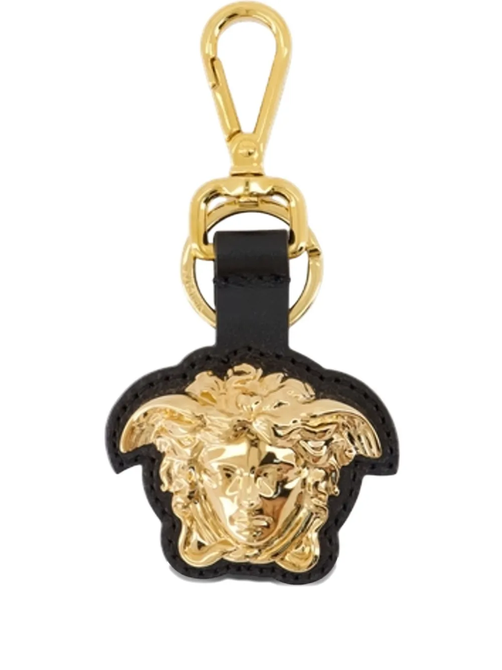 Versace Medusa Head leather keyring Zwart